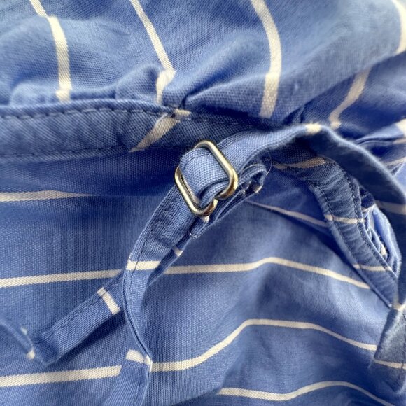 NEW! Express Cropped Peplum Top XL Striped Blue White Ruffled msrp: $54 Cotton - Picture 12 of 14